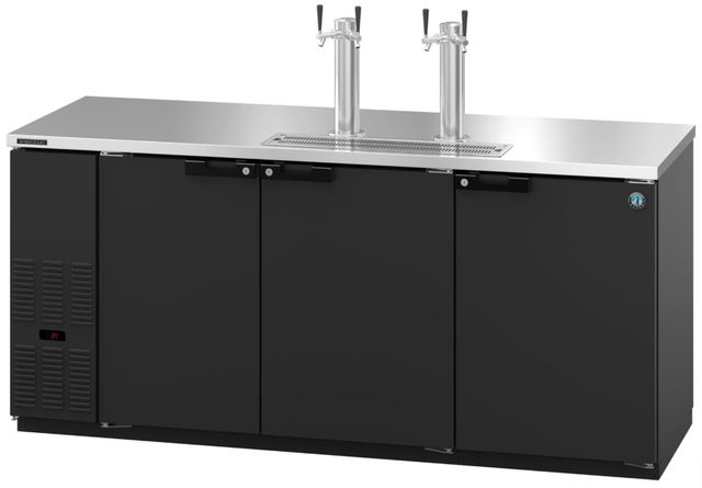 Hoshizaki Back Bar 80" 28.7 Cu. Ft. Black Vinyl Three Section Direct Draw Refrigerator-1