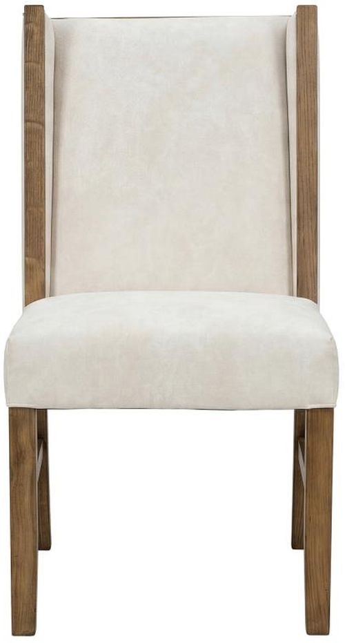 International Furniture Direct Silver Brown/Ivory Upholstered Dining Side Chair-1