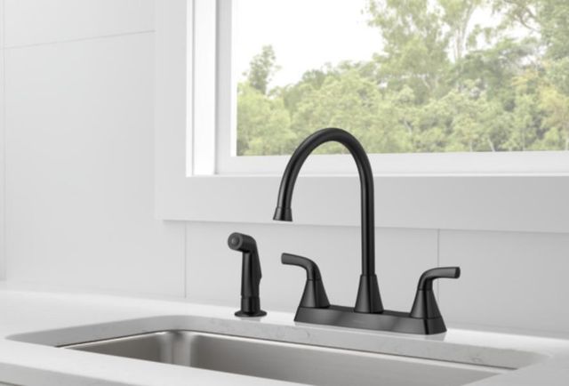 Peerless Parkwood® Matte Black 2-Handle Kitchen Faucet -1