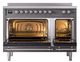Ilve® Nostalgie II Noblesse Noblesse 48'' Graphite Matte Pro Style Induction Range with Chrome Trim-1