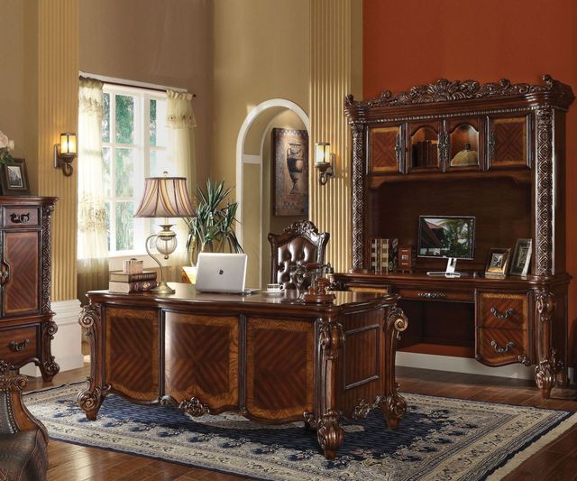 ACME Furniture Vendome 2-Piece Cherry Computer Desk and Hutch Set-1