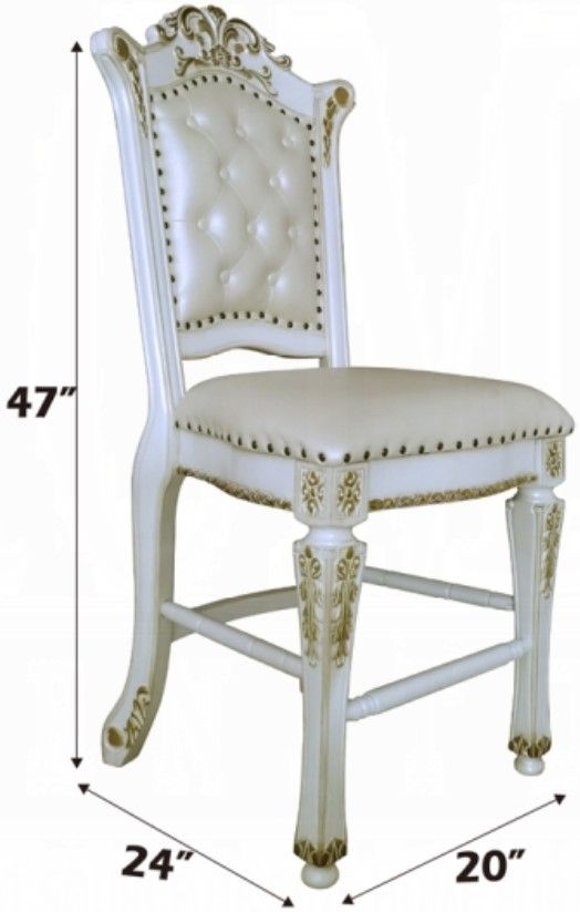 ACME Furniture Vendome 2-Piece Antique Pearl Counter Stool Set-2
