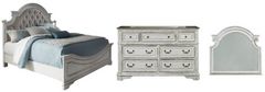 Liberty Furniture Magnolia Manor 3-Piece Antique White/Weathered Bark California King Bedroom Set