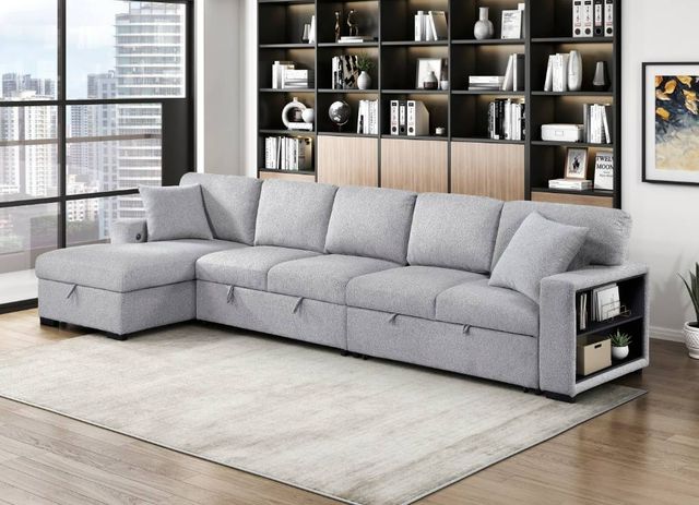 Homelegance® Pompano 3-Piece Gray Left-Arm Facing Sectional with Chaise-1