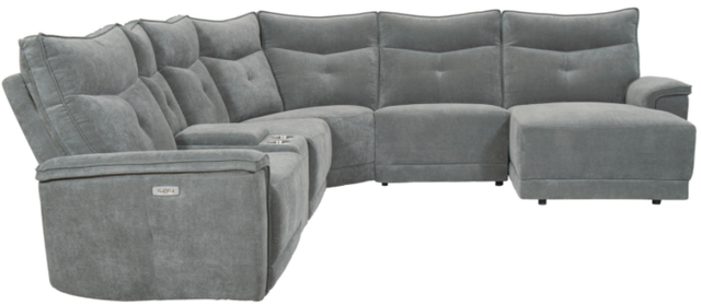 Homelegance® Tesoro 6-Piece Dark Gray Power Reclining Sectional and Chaise with Power Headrests and USB Ports-2