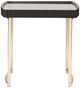 Michael Amini® Lisbon Mirrored Silken Matte Black Side Table with Gold Base-2