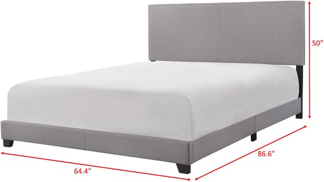 Crown Mark Erin Gray Upholstered Queen Panel Bed-2