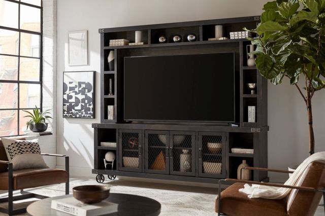 aspenhome® Industrial Fruitwood 96'' Console and Hutch-1