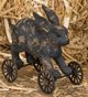 A & B Home Black Resin Bunny on Wagon-1