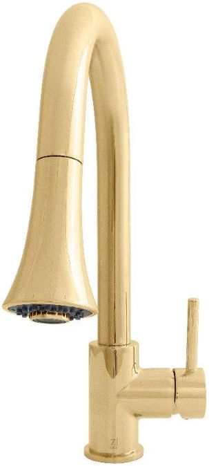 ZLINE Autograph Edition Edison Polished Gold Pull Down Single Handle Kitchen Faucet-1