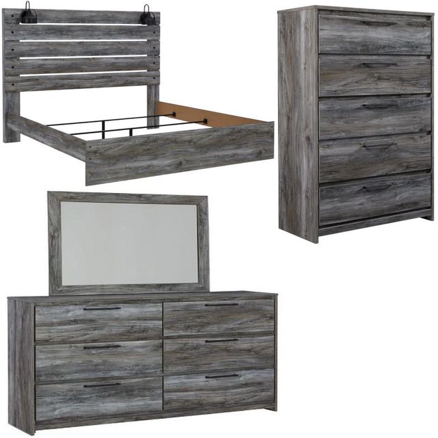 Signature Design by Ashley® Baystorm 3-Piece Gray Queen Panel Bed Set-0