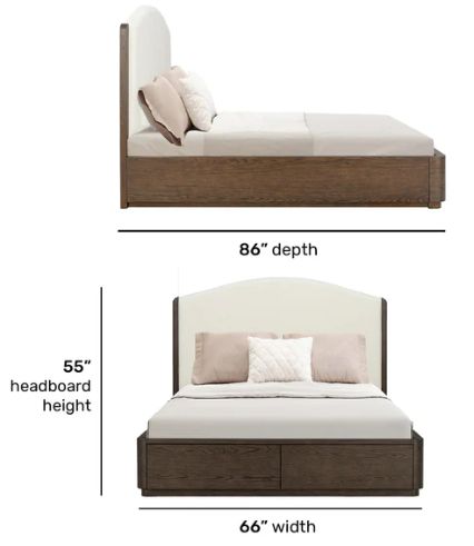 Flexsteel® Athens Chocolate Brown/Ivory Queen Upholstered Panel Storage Bed-2