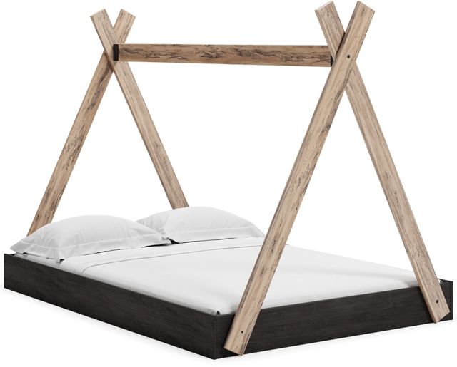Signature Design by Ashley® Piperton Two-tone Brown/Black Full Tent Complete Bed in Box-0