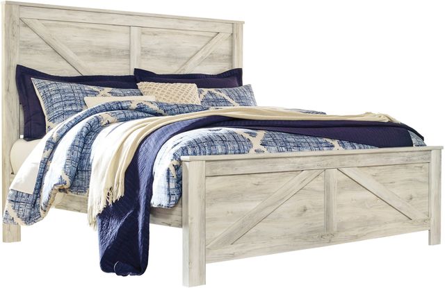 Signature Design by Ashley® Bellaby 3-Piece Whitewash Queen Panel Bed Set-1