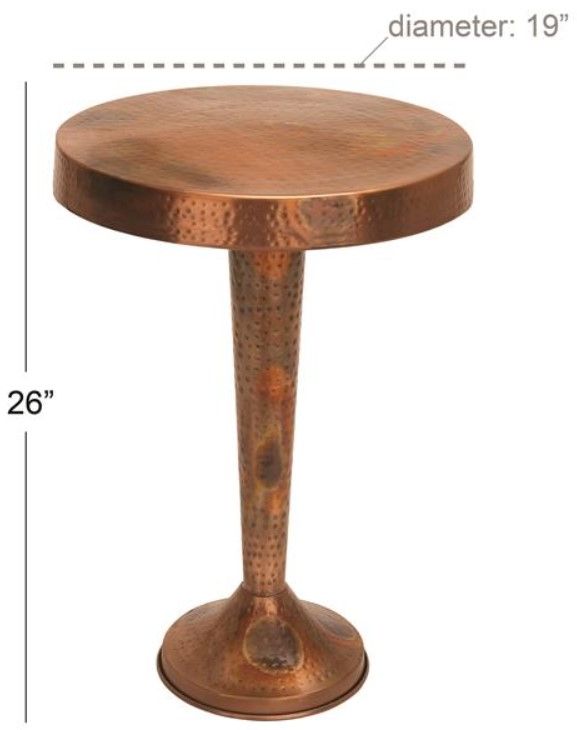 Deco Marche Copper Handmade Hammered Accent Table-1