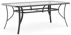 Furniture of America® Palma Clear Glass/Steel Patio Table with Black base
