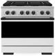 ZLINE Marino 36" Satin Stainless Steel Pro Style Gas Range with White Matte Door and Matte Black Accents-0