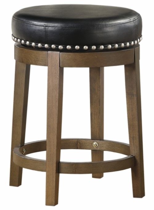 Homelegance® Westby Black/Brown Swivel Counter Height Stool-0
