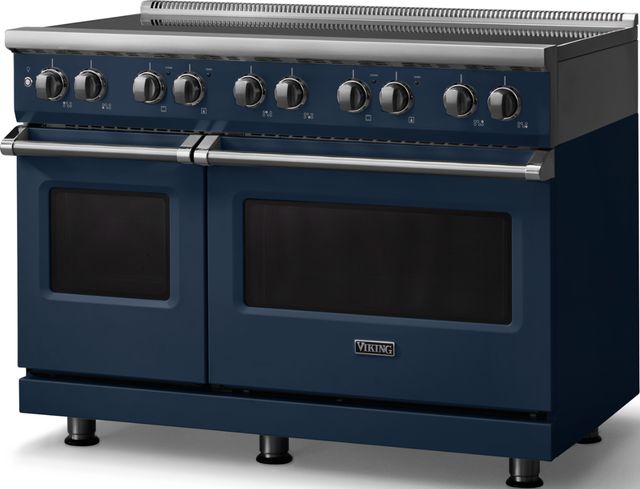 Viking® 5 Series 48" Slate Blue Pro Style Induction Range with Polished Chrome Trim-3