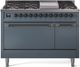 Ilve® Nostalgie II Series 48" Blue Gray Pro Style Dual Fuel Range-0