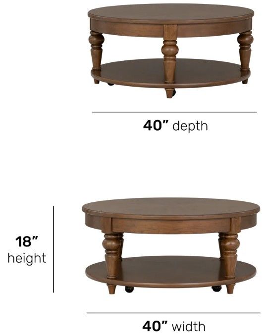 Flexsteel® Bellevue Whiskey Brown Round Coffee Table with Casters-2