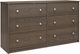 Ameriwood Home Ellwyn Brown Stanton Ash 6 Drawer Dresser-1