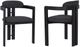 Armen Living Jazmin 2-Piece Charcoal/Vintage Black Dining Arm Chair Set-0