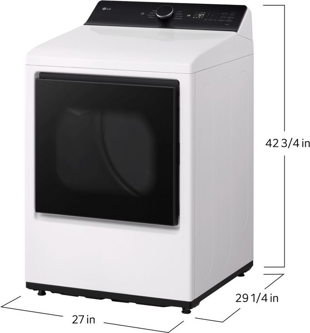 LG 7.3 Cu. Ft. Alpine White Electric Dryer-6