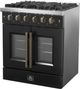 FORNO® Galiano Series Alta Qualita 30" Black Pro Style Gas Range -2