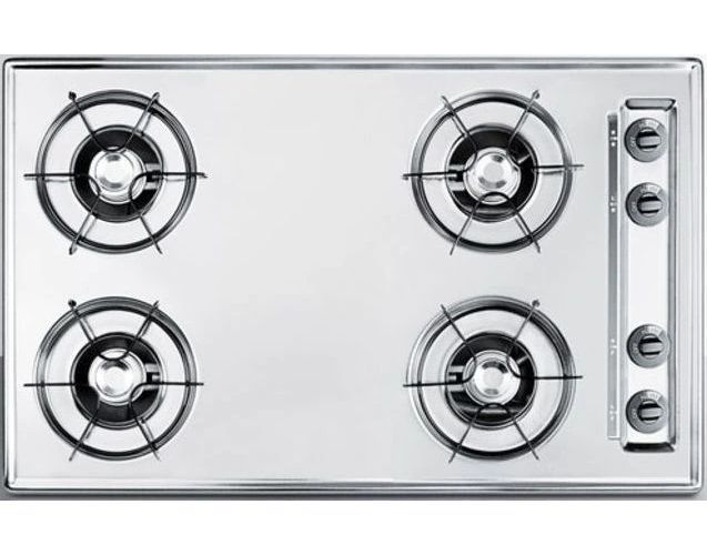 Summit® 30" Chrome Gas Cooktop-0