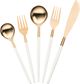 TOV Furniture Stainless Steel Rose Gold and White 20 Piece Flatware Set-1