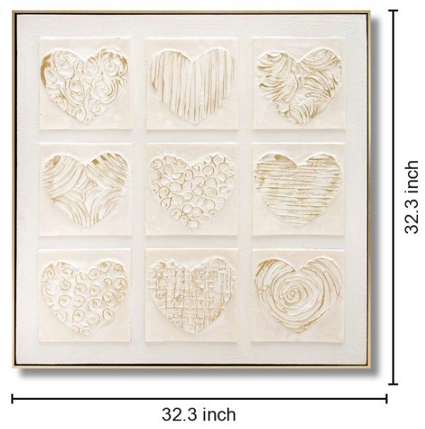 Classy Living Timeless Textured Whisper Hearts Wall Art-2