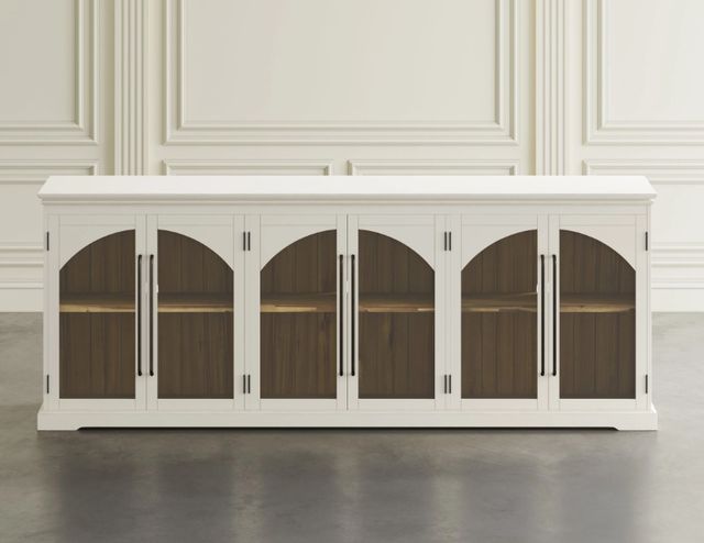 Jofran Inc. Archdale Antique White 6-Door Gothic Arch Accent Cabinet-3