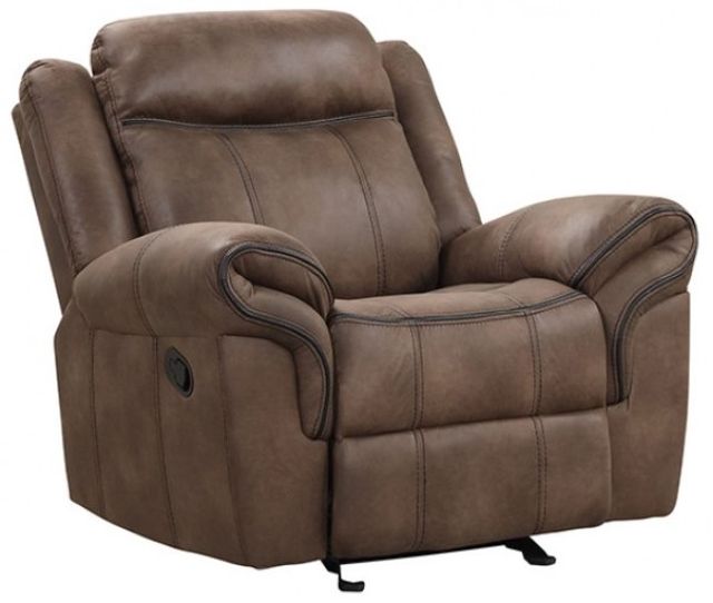 Furniture of America® Agata Brown Manual Glider Recliner-0