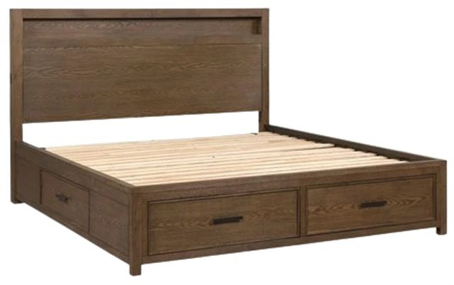Benchcraft® Lelander Brown Queen Bookcase Storage Bed-0