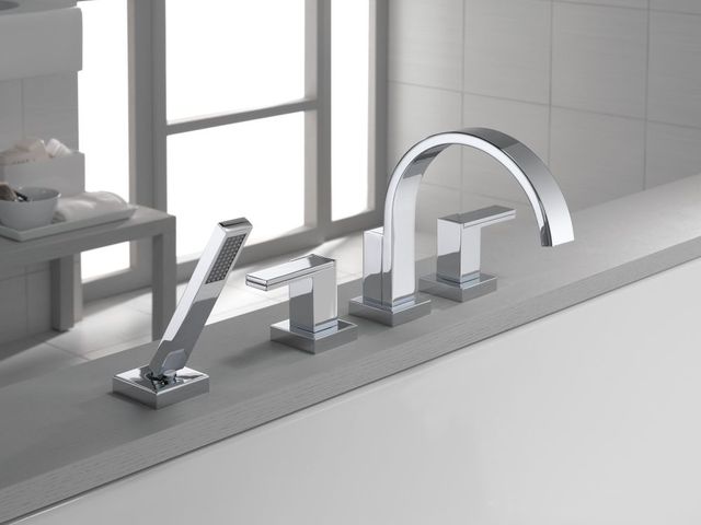 Brizo Siderna® Polished Chrome Roman Tub Faucet Lever Handle Kit-2