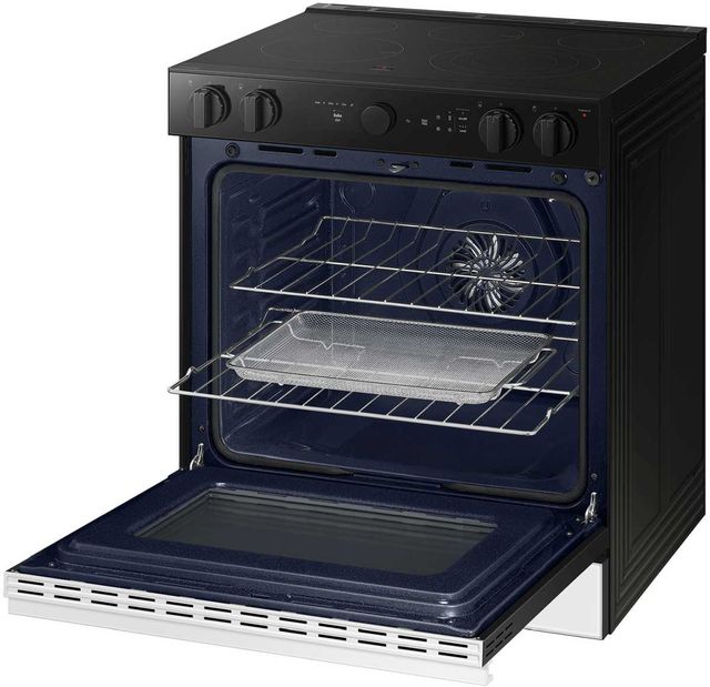 Samsung Bespoke 30" White Glass Slide-In Electric Range-4