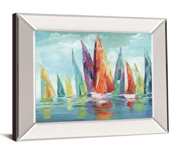 Classy Art Fine Day Sailing I by Nan Mirrored Frame Wall Art-1