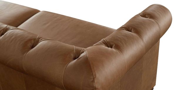 Bassett® Furniture Jamestown Benchmade Soft Umber Leather Loveseat-2