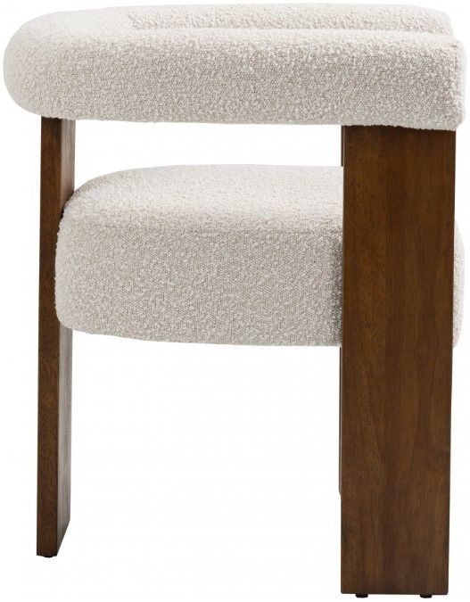Meridian Furniture Barrel Cream/Walnut Dining Chair-2