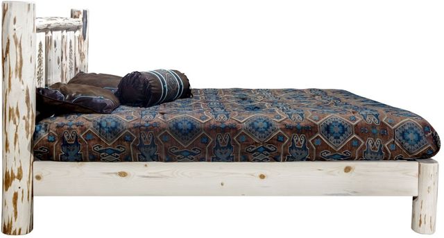 Montana Woodworks® Montana Collection Ready to Finish Twin Platform Bed with Laser Engraved Pine Tree Design-2