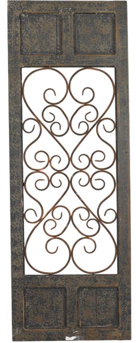 Deco Marche Scroll Window Brown Wall Art Panel-0