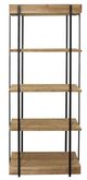 Sagebrook Home Wood and Metal 68" Brown and Black 5 Layered Shelf-1