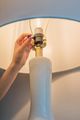 A & B Home Gabrielle Glossy White Table Lamp-5