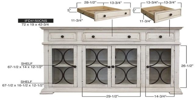 International Furniture Direct Bonanza Ivory Console-2