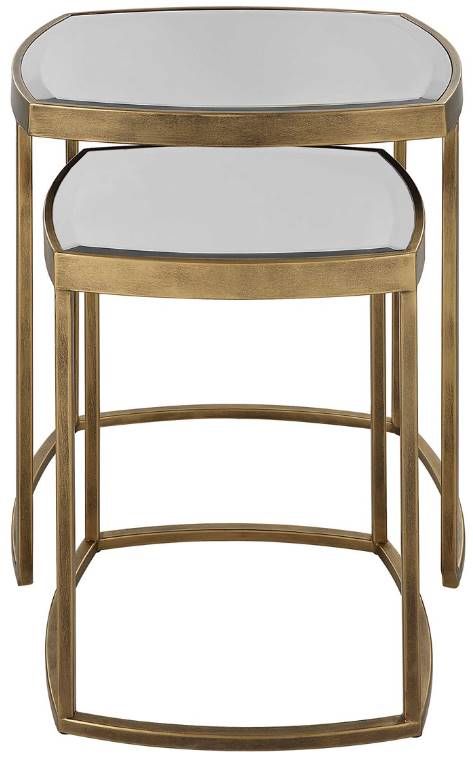 Uttermost® Vista 2-Piece Antique Gold Nesting Tables Set-3