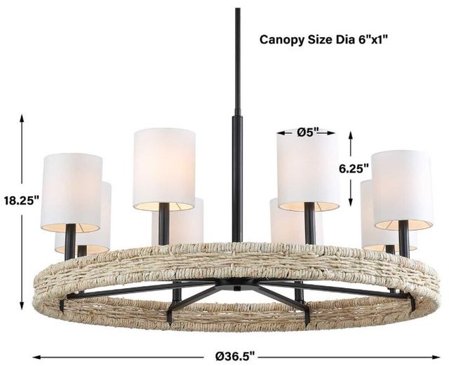 Uttermost® Faiyam Dark Bronze/White Chandelier-2