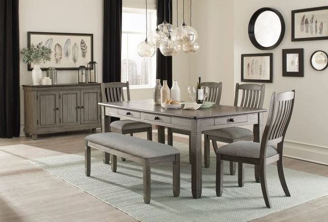 Mazin Furniture Granby Antique Gray Bench-3