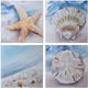 Stylecraft Seaside 4-Piece Blue/Light Blue/Light Gray/Light Orange Wall Art Set-0