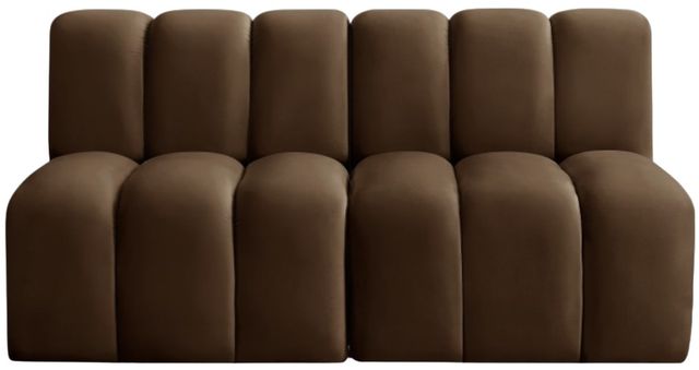 Meridian Furniture Arc 2-Piece Brown Velvet Sectional-1